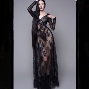 House of Widow Dearly Departed Sheer Lace Dress